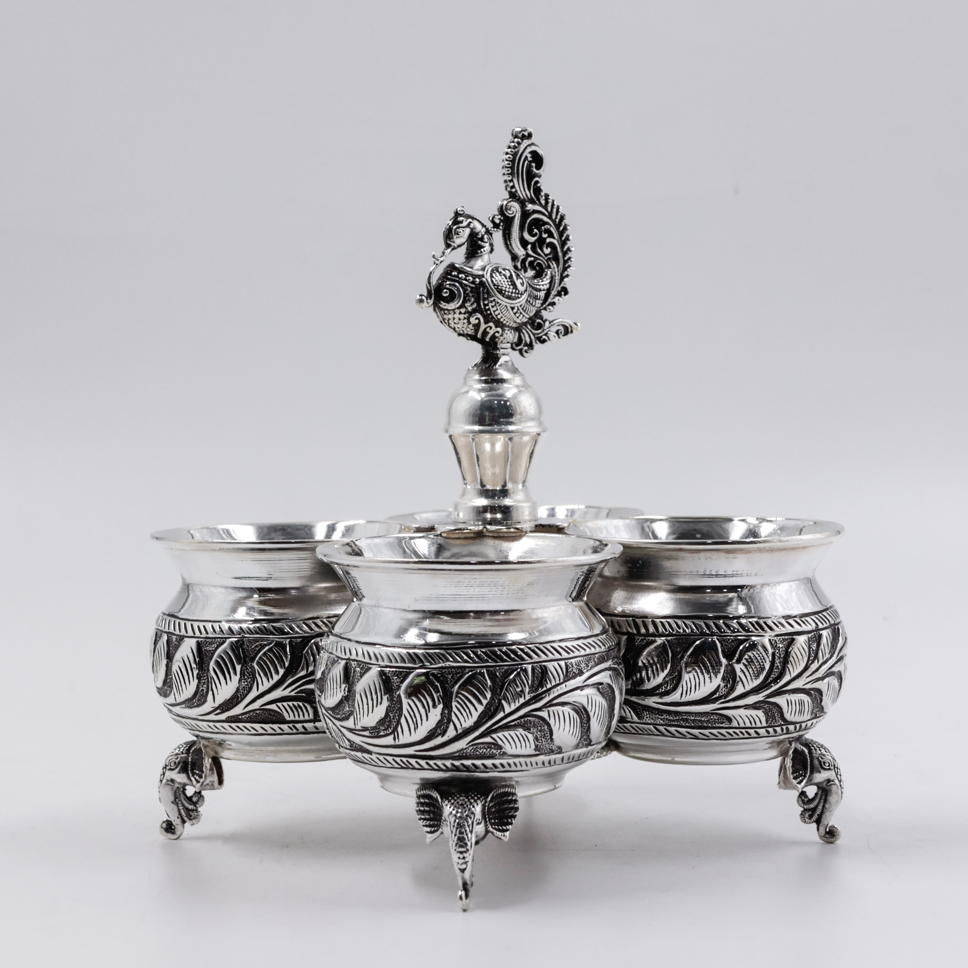 New Akshaya Jewellers - Four Bowl Silver Stand